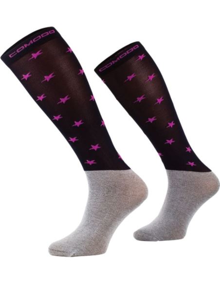 Podkolanówki z mikrofibry w gwiazki COMODO