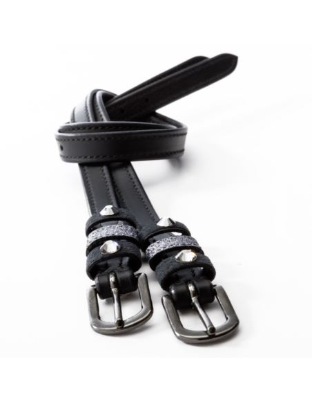 Paski do ostróg z kryształkami Grey KAVALKADE