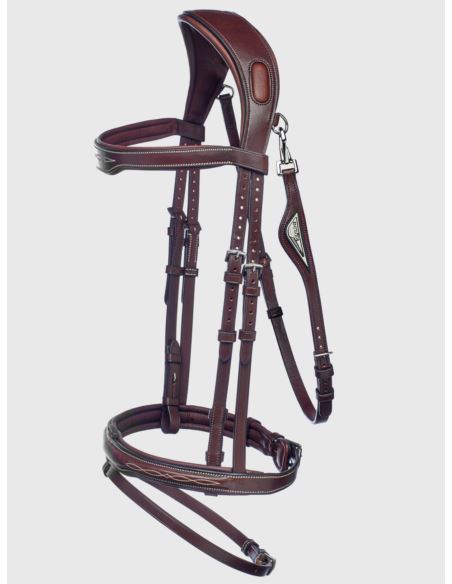 Ogłowie anatomiczne Ready to ride EQUILINE brązowe