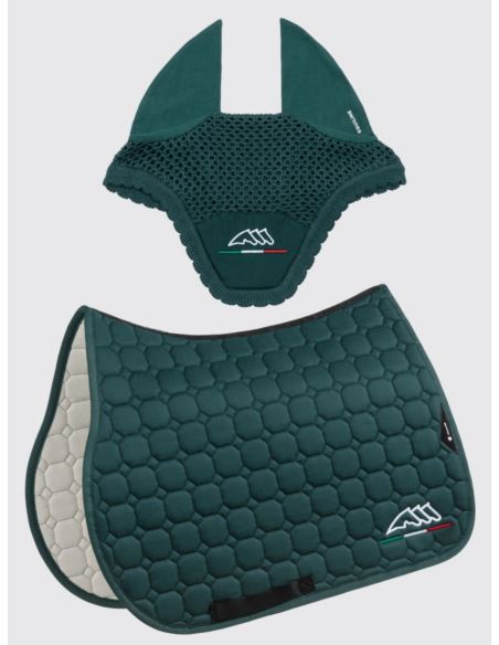 Komplet czaprak + nauszniki Eqflaggy EQUILINE ziel