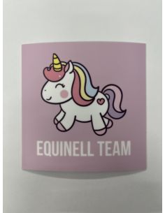 Naklejka EQUINELL TEAM kwadratowa różowa