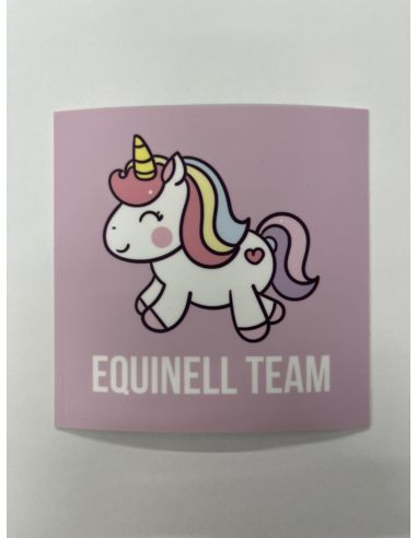 Naklejka EQUINELL TEAM kwadratowa różowa