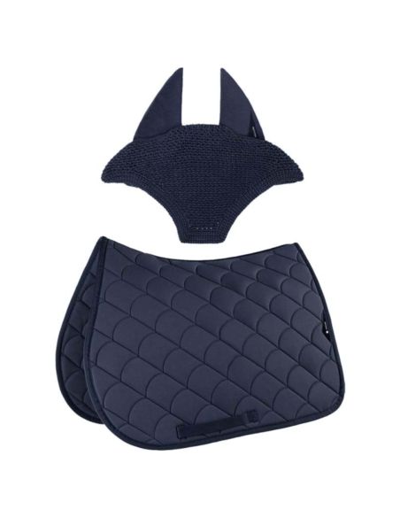 Komplet czaprak + nauszniki EQVIBE EQUILINE navy