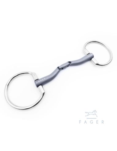 Wędzidło Maria Titanium Fixed Rings podwójnie łamane FAGER