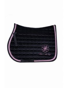 Czaprak Velvet Diamonds czarno-różowy FLEUR DE LYS