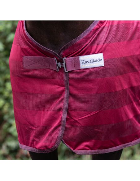 Derka siatkowa Stripe KAVALKADE bordowa