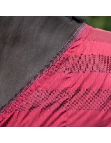Derka siatkowa Stripe KAVALKADE bordowa
