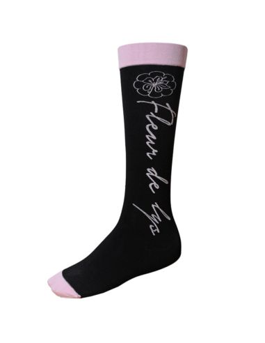 Podkolanówki Royal Socks FLEUR DE LYS czarne