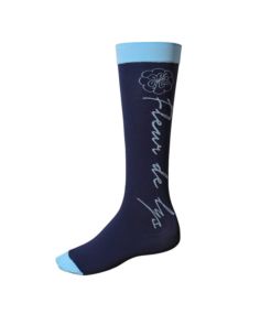Podkolanówki Royal Socks FLEUR DE LYS granatowe
