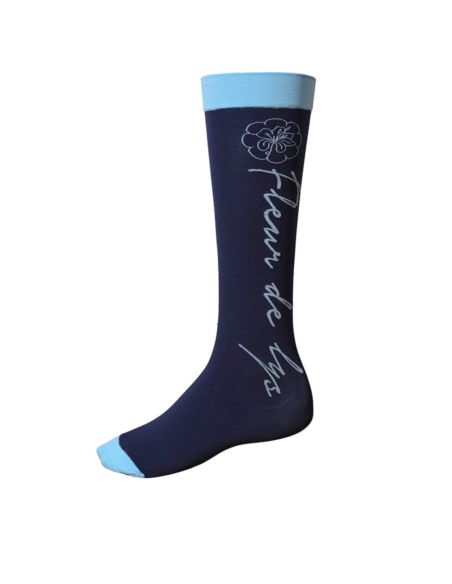 Podkolanówki Royal Socks FLEUR DE LYS granatowe