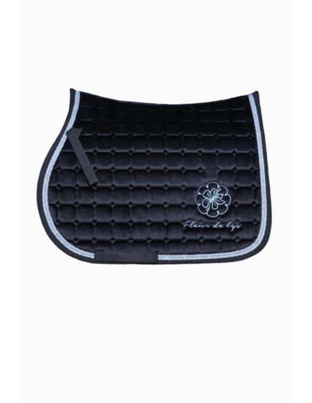Czaprak Velvet Diamonds FLEUR DE LYS czarny-błękit