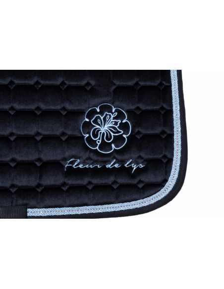 Czaprak Velvet Diamonds FLEUR DE LYS czarny-błękit
